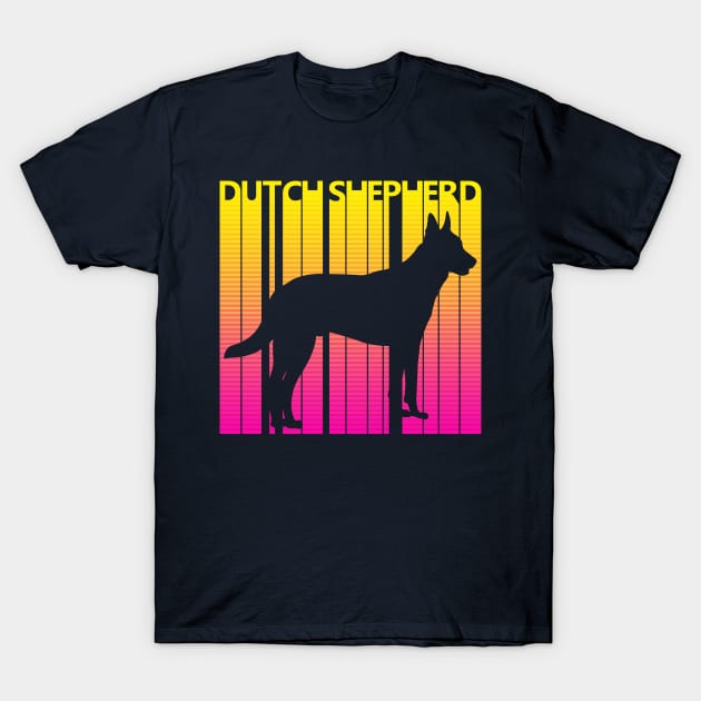 Funny Dutch Shepherd Dog Retro 1980s Gift T-Shirt by GWENT